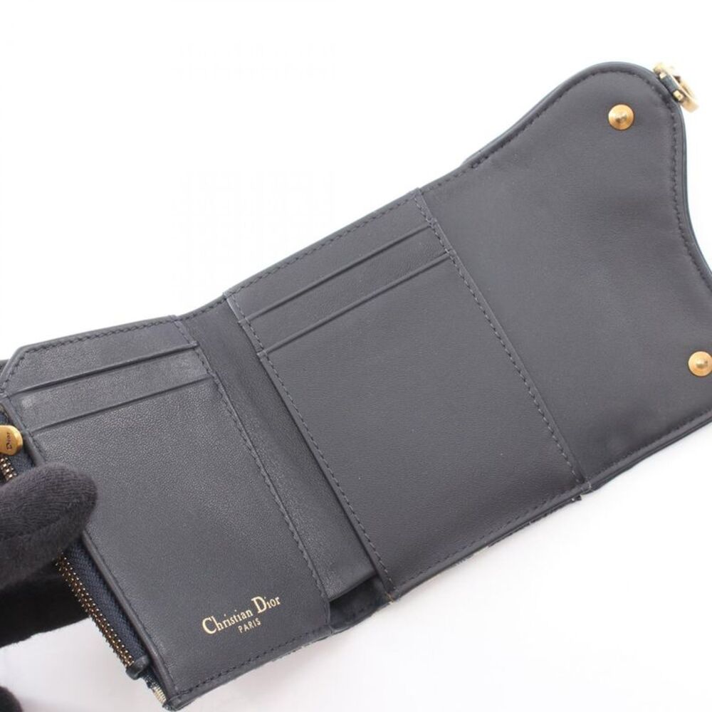 Dior Saddle Lotus Canvas Trifold Wallet - Picture 3 of 8